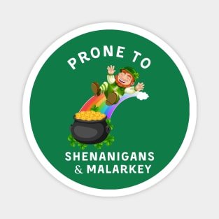 St Patricks Day Shenanigans and Malarkey Leprechaun Magnet